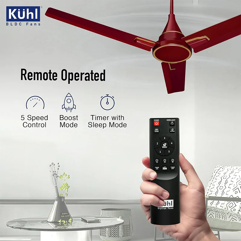 KUHL Prima A1 1200mm Decorative Power Saving BLDC Ceiling Fan | Brown